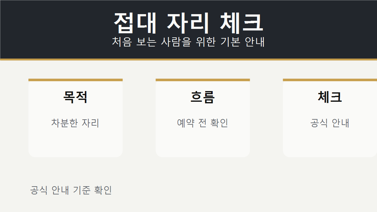 접대 자리 룸 시스템 기본 안내 이미지