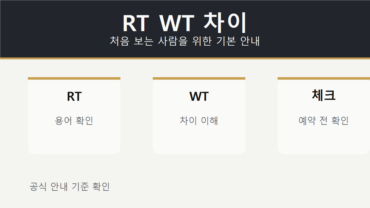RT WT 차이 기본 안내 이미지