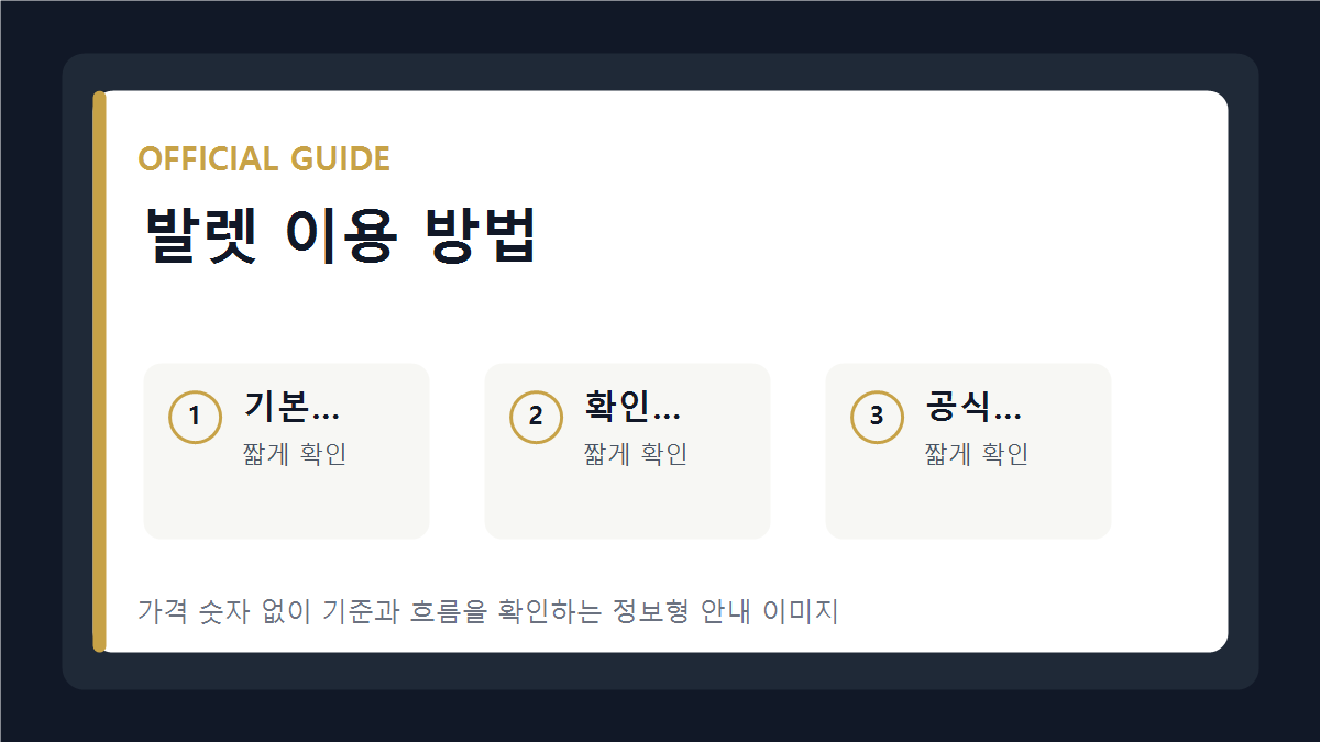 발렛 이용 방법 기본 안내 이미지